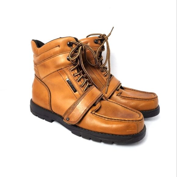 Rockport XCS Leather Hightop Boots Camel Size 9.5 - Picture 1 of 8